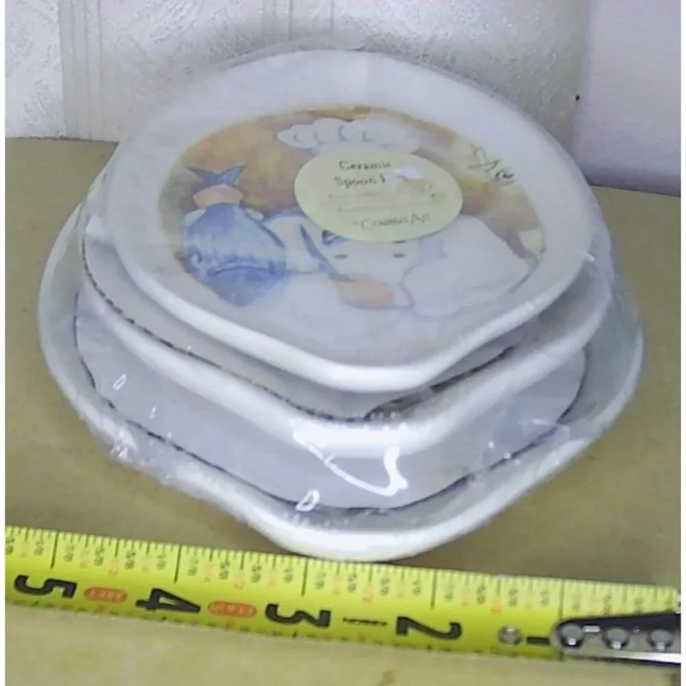 3 ceramic Spoon Rests by Counter Art Chef Kitchen Cooking
